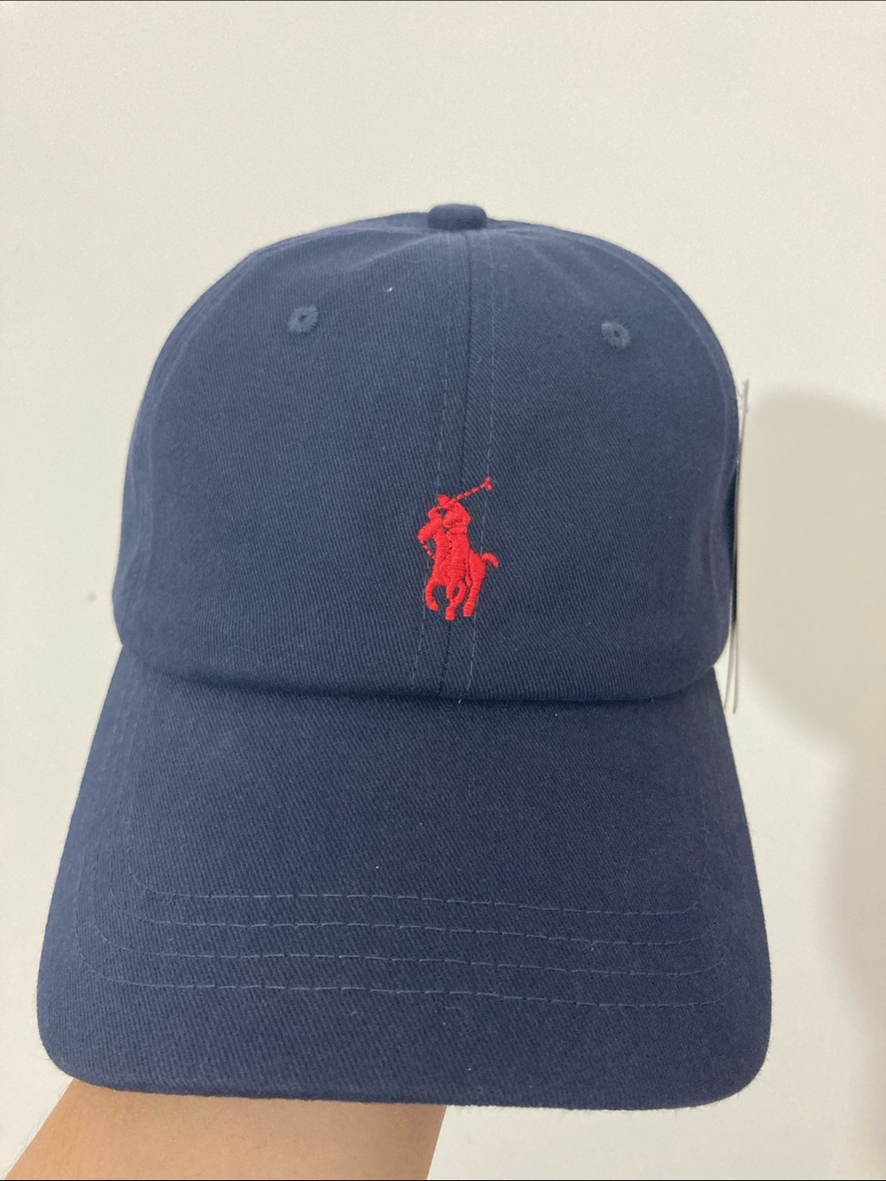 Polo by Ralph Lauren Navy Cap with Red Pony Embroidery